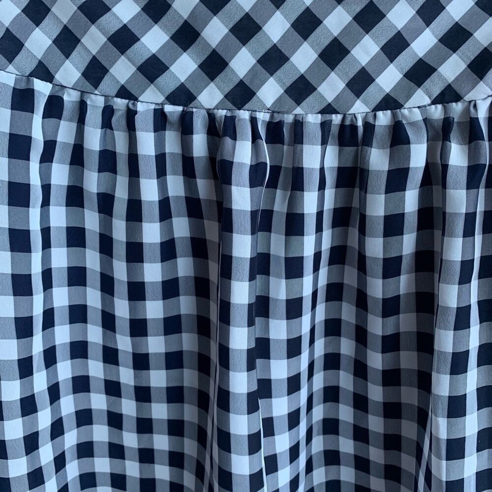 GAP Gingham Check Flowy Side Zip Skirt Navy 2 - Picture 2 of 5